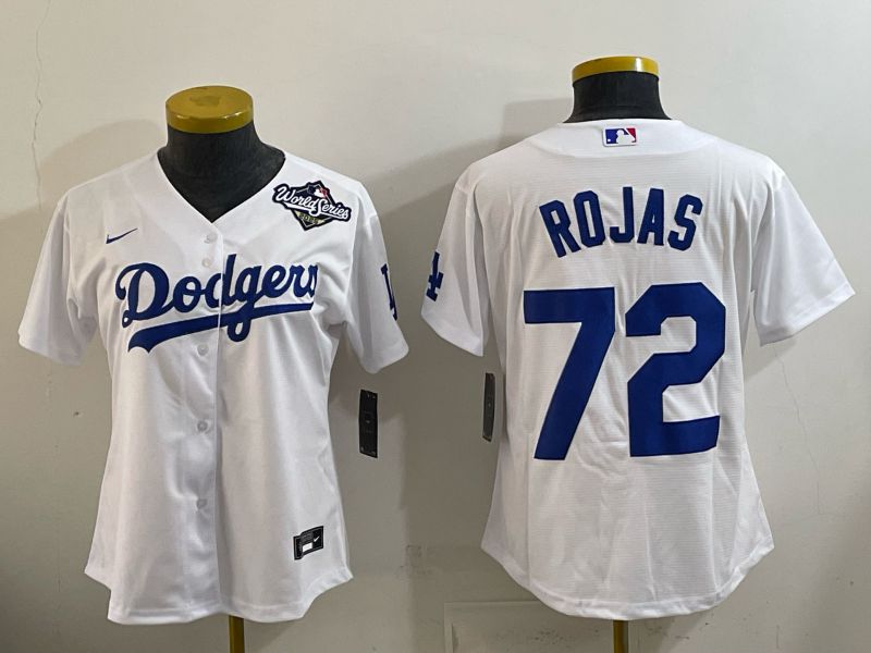 Women 2026 Nike Los Angeles Dodgers #72 Rojas White Game MLB Jersey 03->women mlb jersey->Women Jersey